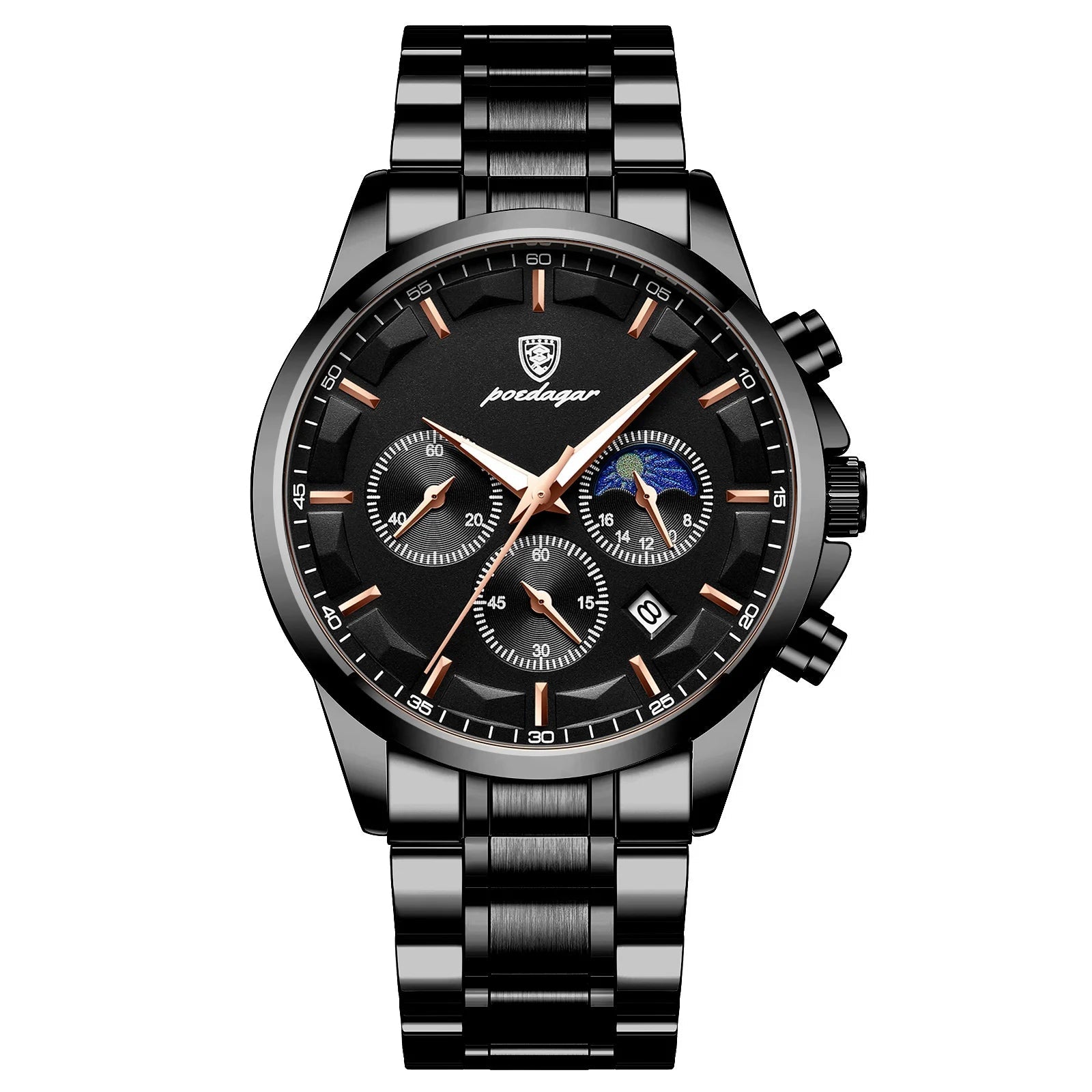 Luxury Man Wristwatch Chronograph Stainless Steel Men'S Watch Quartz Waterproof Luminous Fashion Watches for Men Reloj